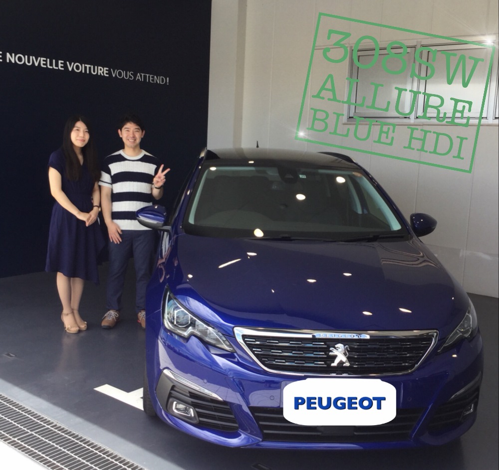 プジョー308SW Allure Blue HDiをご納車させていただきました。